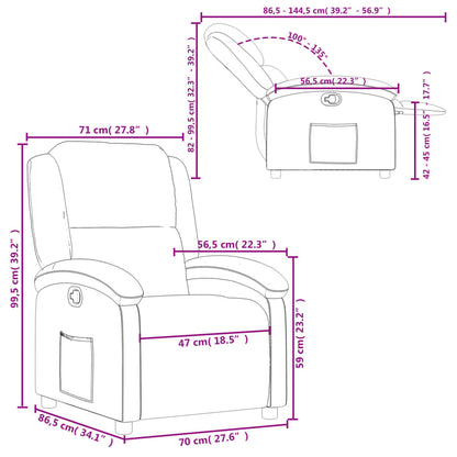 Fåtölj svart Recliner tyg