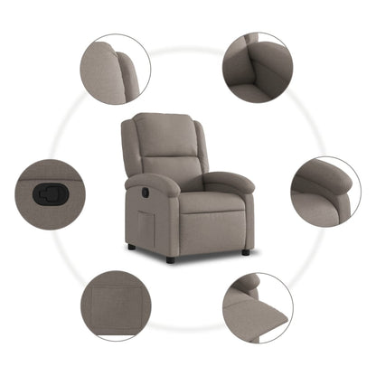 Nojatuoli Recliner taupe kangasta