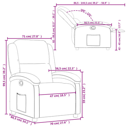 Fåtölj svart Recliner sammet