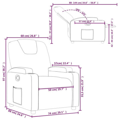 Nojatuoli Recliner taupe kangasta