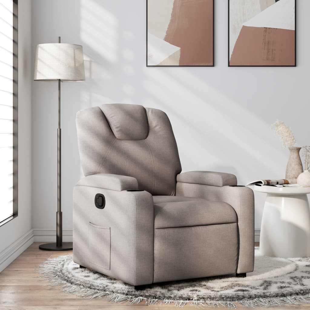 Nojatuoli Recliner taupe kangasta