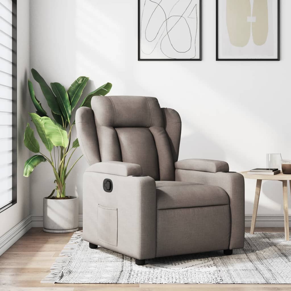 Nojatuoli Recliner taupe kangasta