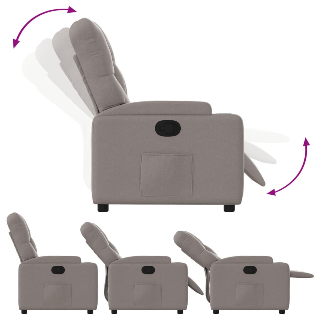 Nojatuoli Recliner taupe kangasta