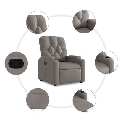 Nojatuoli Recliner taupe kangasta