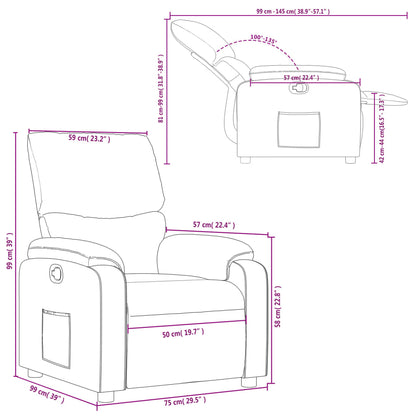 Fåtölj ljusgrå Recliner tyg