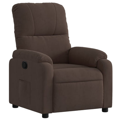 Fåtölj brun Recliner mikrofibertyg