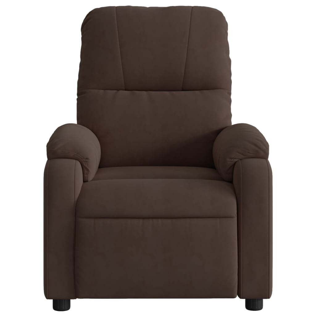 Fåtölj brun Recliner mikrofibertyg