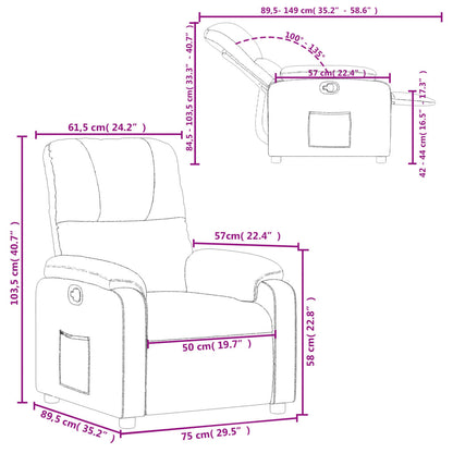 Nojatuoli Recliner taupe mikrokuitukangasta