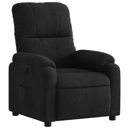 Fåtölj svart Recliner mikrofibertyg