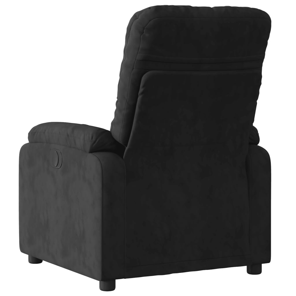 Fåtölj svart Recliner mikrofibertyg