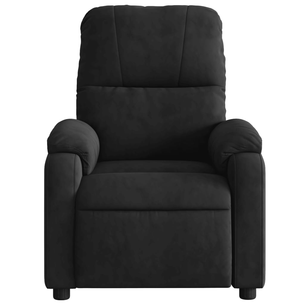 Fåtölj svart Recliner mikrofibertyg