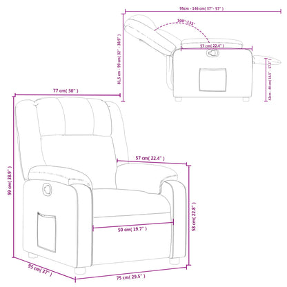 Nojatuoli Recliner musta keinonahka