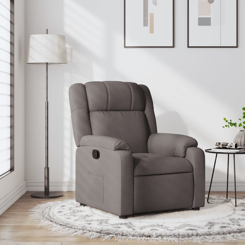 Nojatuoli Recliner taupe kangasta