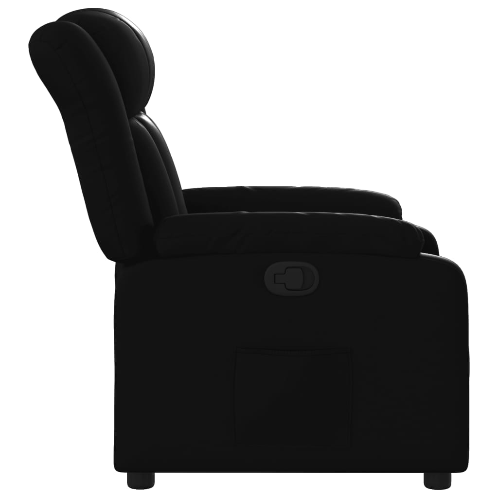 Fåtölj svart Recliner konstläder