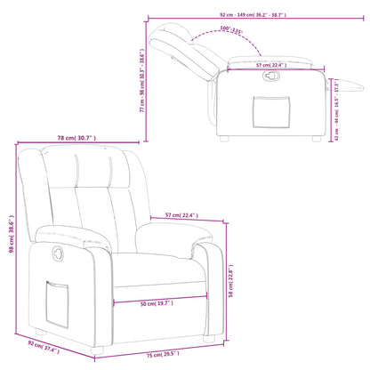 Fåtölj svart Recliner konstläder