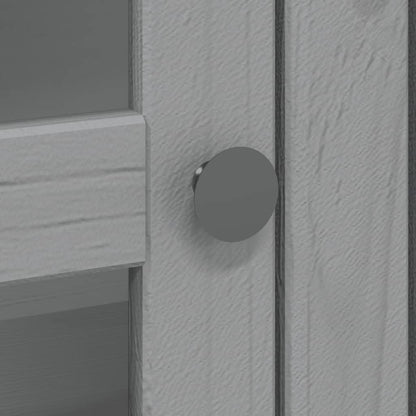 Vitrinskåp BODO Grå 115,5x43x200,5 cm massiv furu