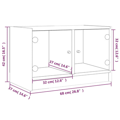 TV-möbel sonoma ek TV-bänk med glasdörrar 68x37x42 cm