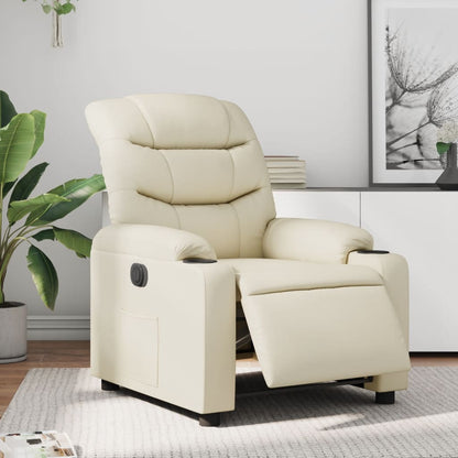 Electric Massage nojatuoli Recliner kermanvalkoinen tekonahka