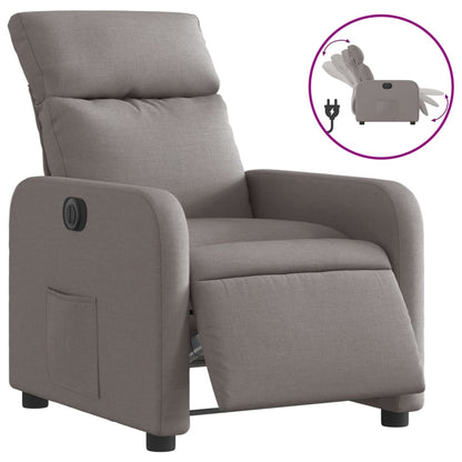 Elektrisk Massagefåtölj taupe Recliner tyg