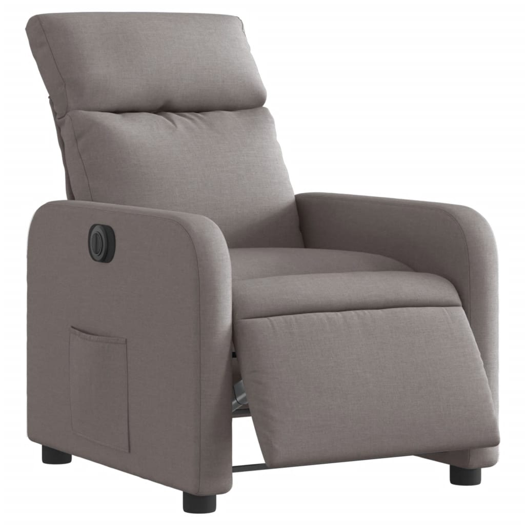 Elektrisk Massagefåtölj taupe Recliner tyg