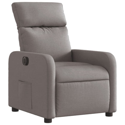 Elektrisk Massagefåtölj taupe Recliner tyg