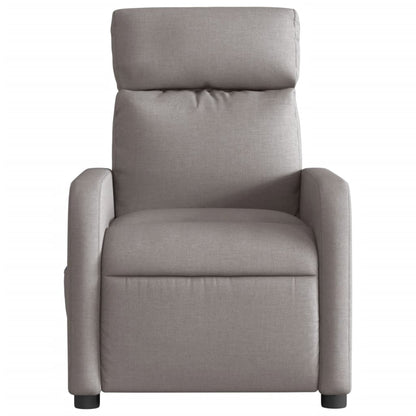 Elektrisk Massagefåtölj taupe Recliner tyg