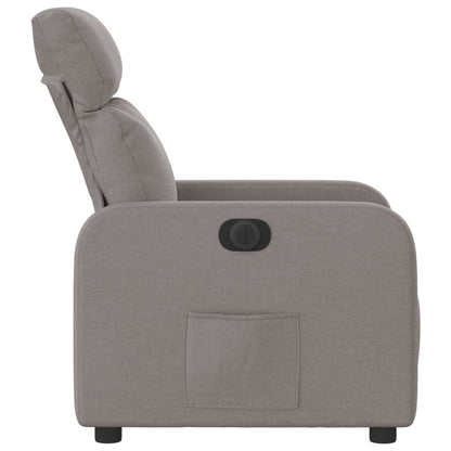 Elektrisk Massagefåtölj taupe Recliner tyg