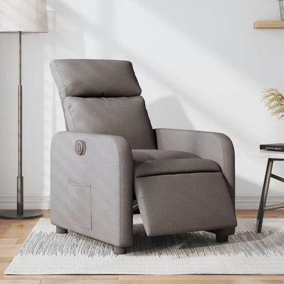 Elektrisk Massagefåtölj taupe Recliner tyg