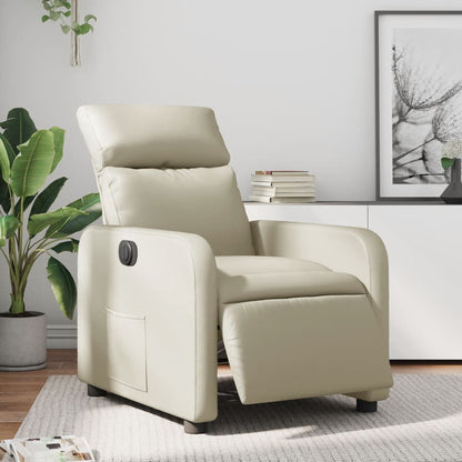 Elektrisk Massagefåtölj vit Recliner konstläder