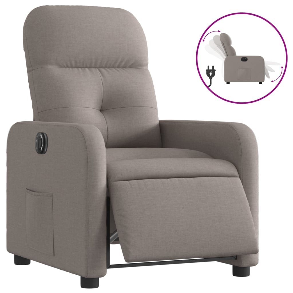 Electric Massage nojatuoli Recliner taupe kangasta