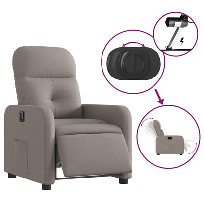 Electric Massage nojatuoli Recliner taupe kangasta