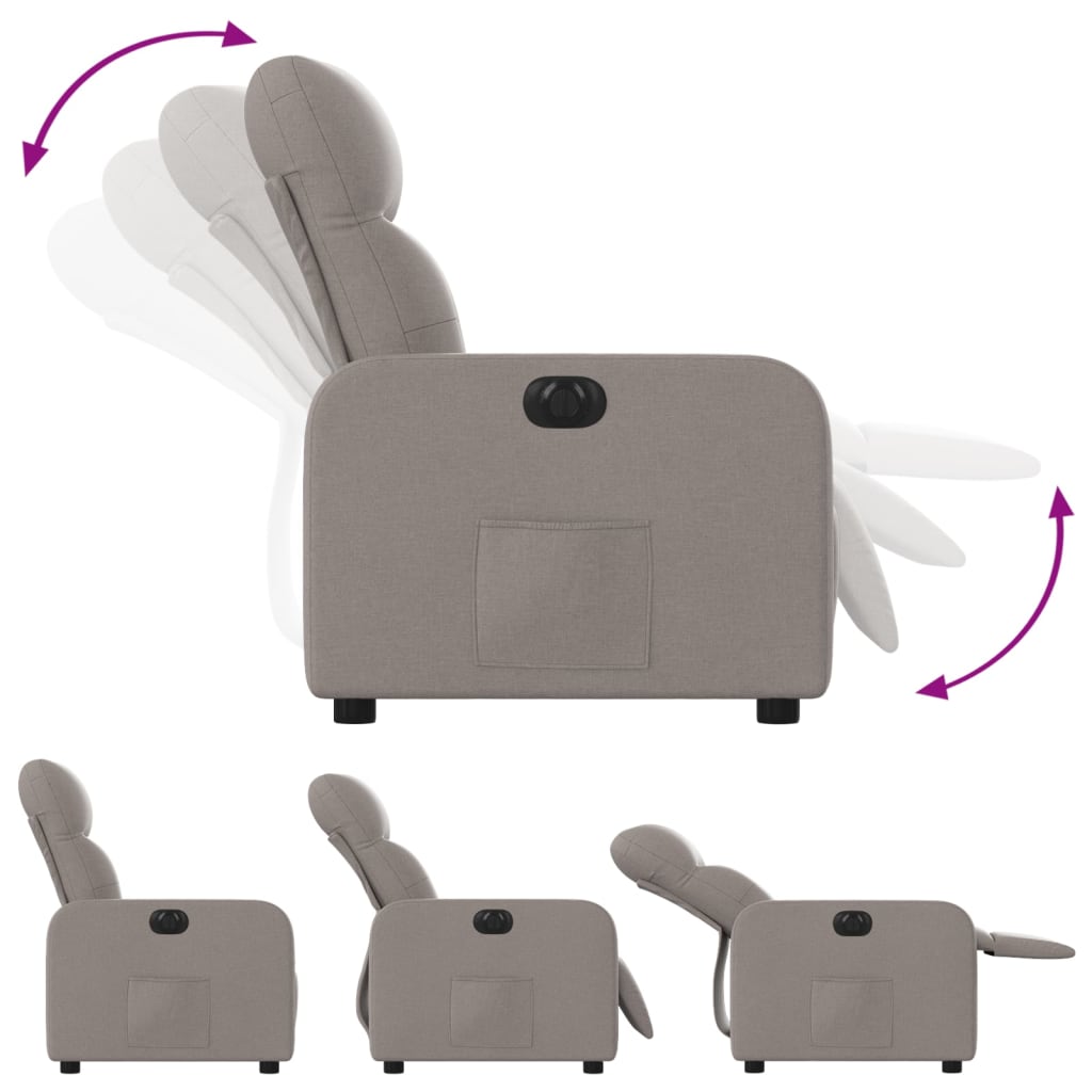 Electric Massage nojatuoli Recliner taupe kangasta