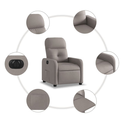 Electric Massage nojatuoli Recliner taupe kangasta