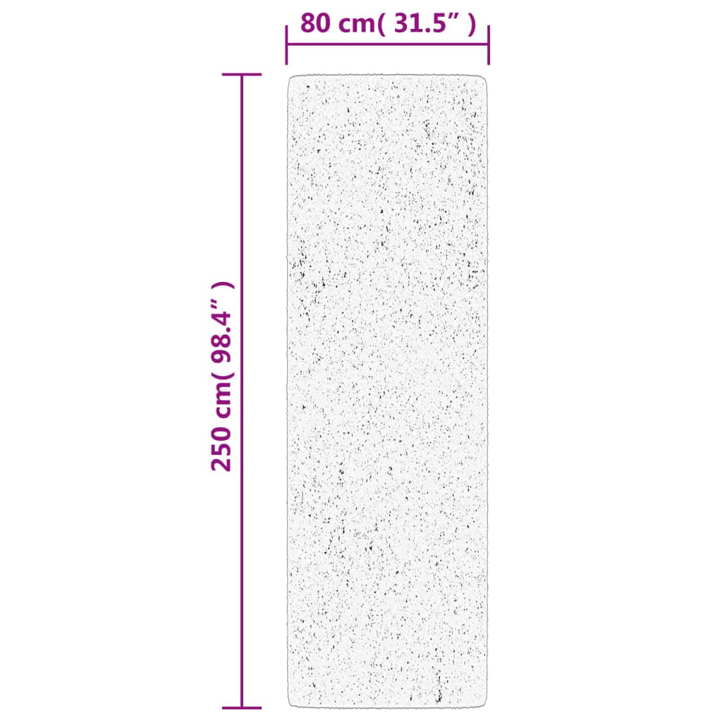 Golvmatta antracit HUARTE med kort lugg tvättbar 80x250 cm