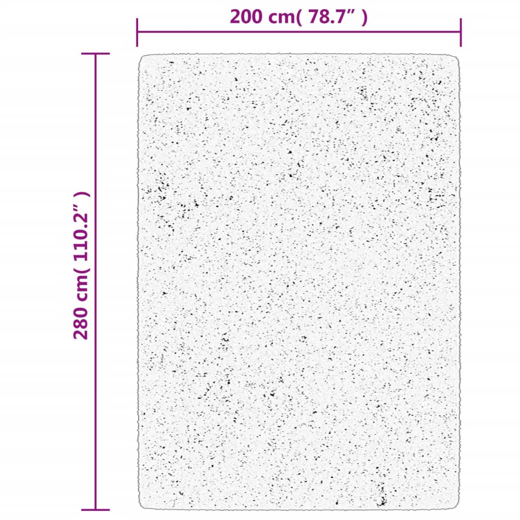 Golvmatta antracit HUARTE med kort lugg tvättbar 200x280 cm