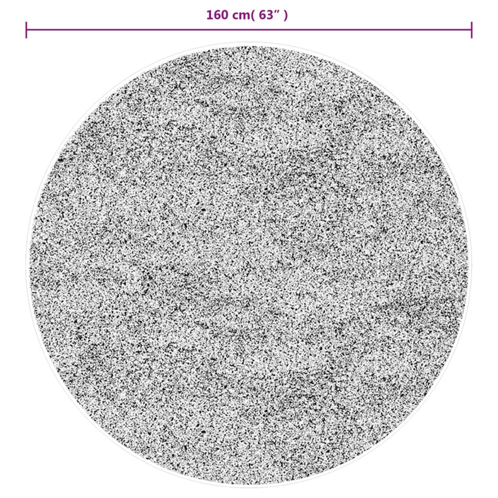 Golvmatta antracit HUARTE med kort lugg tvättbar Ø 160 cm