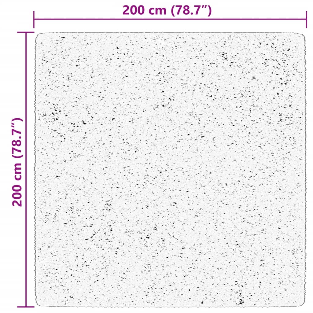 Golvmatta HUARTE med kort lugg tvättbar gräddvit 200x200 cm