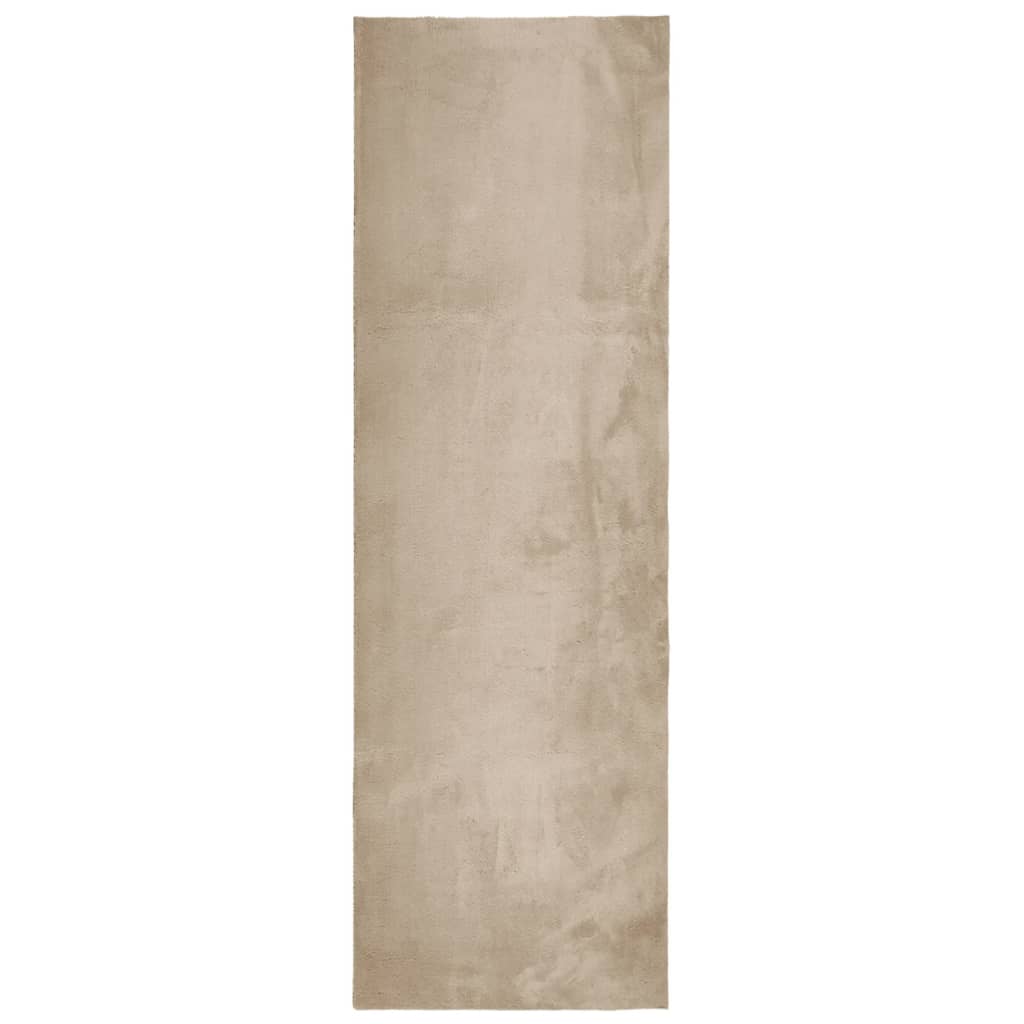 Golvmatta HUARTE med kort lugg tvättbar sandbeige 80x250 cm