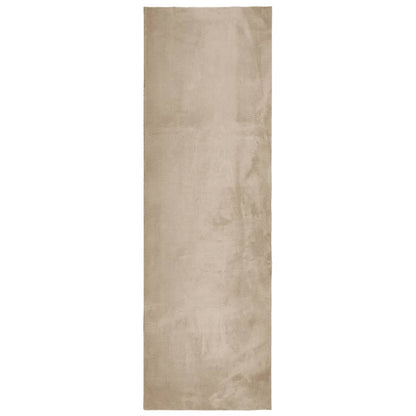 Golvmatta HUARTE med kort lugg tvättbar sandbeige 80x250 cm