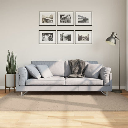 Golvmatta HUARTE med kort lugg tvättbar sandbeige 140x200 cm