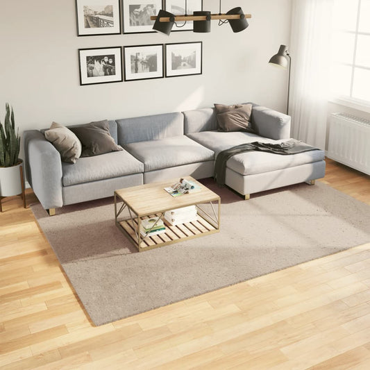 Golvmatta HUARTE med kort lugg tvättbar sandbeige 200x280 cm