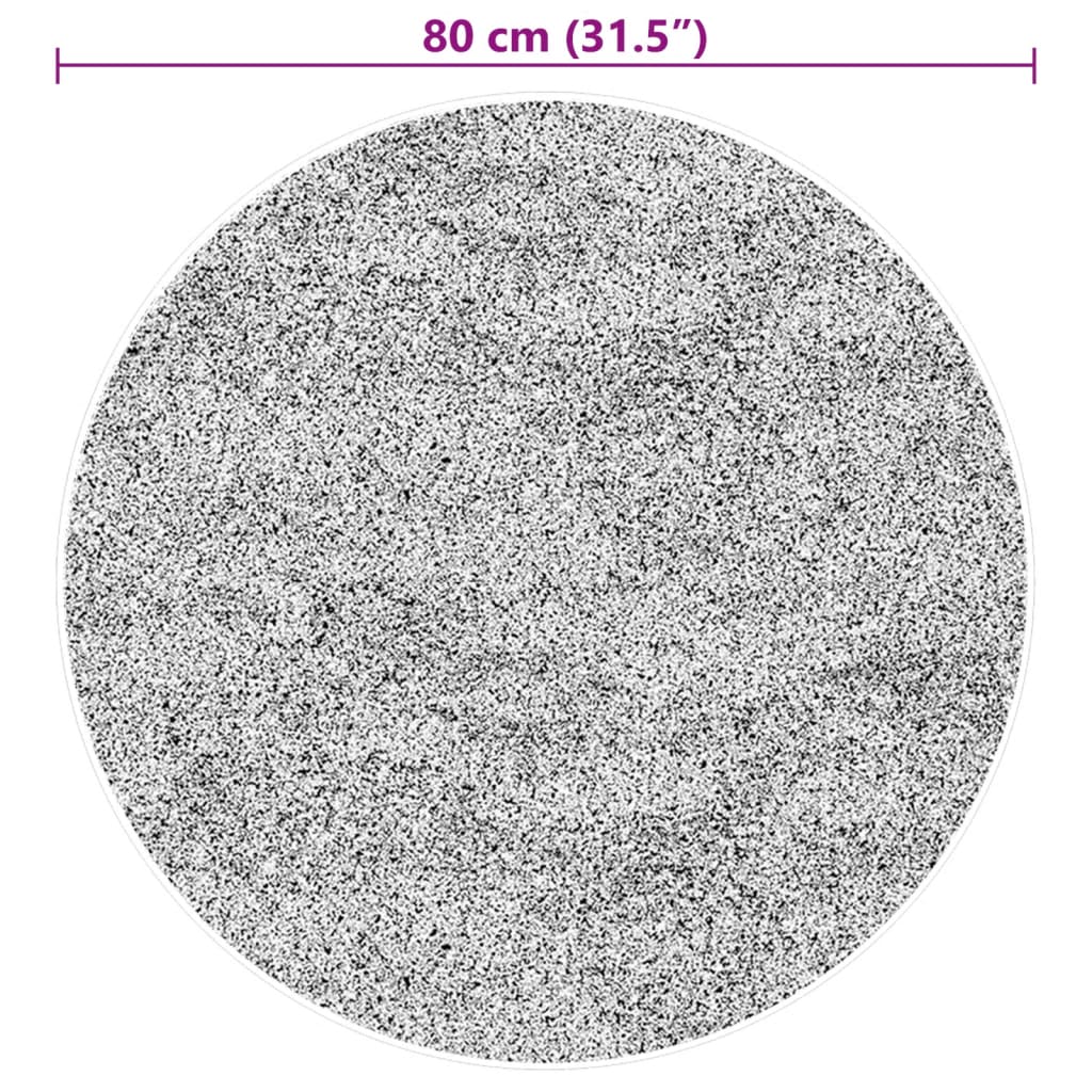 Lattiamatto HUARTE, jossa lyhyt nukka pestävä harmaa Ø 80 cm