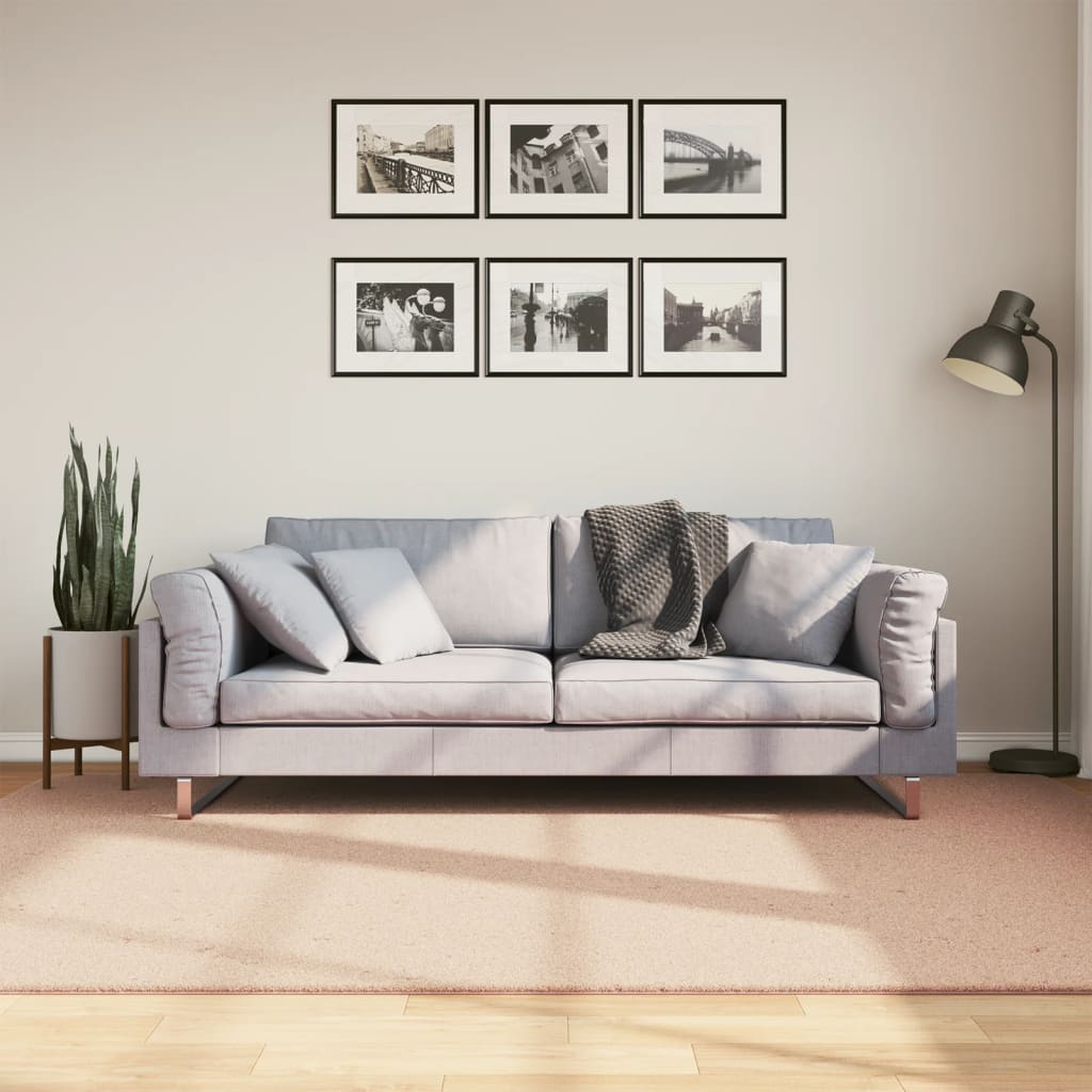 Golvmatta HUARTE med kort lugg tvättbar rosa 160x230 cm