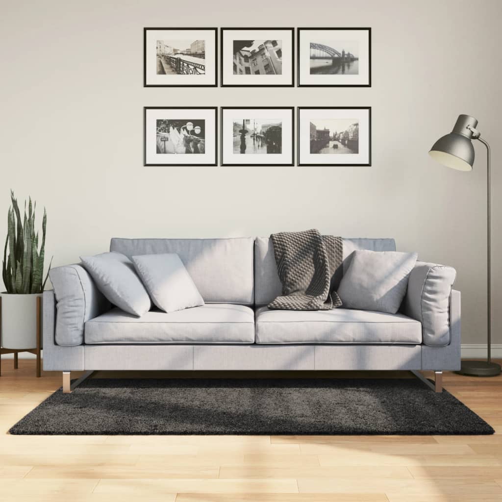 Golvmatta antracit Ryamatta PAMPLONA lång lugg modern 80x150 cm