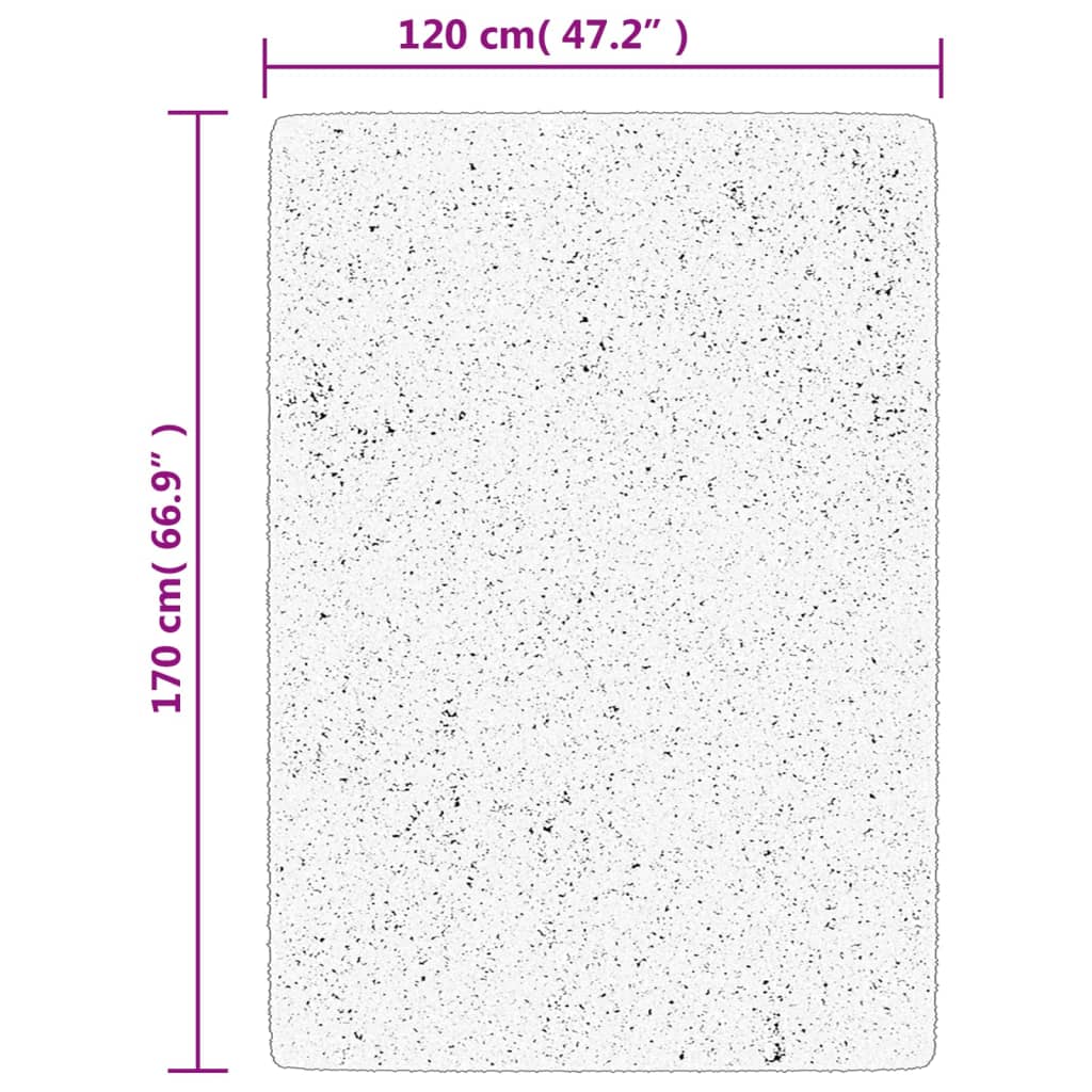 Golvmatta antracit Ryamatta PAMPLONA lång lugg modern 120x170 cm