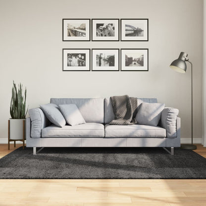 Golvmatta antracit Ryamatta PAMPLONA lång lugg modern 140x200 cm