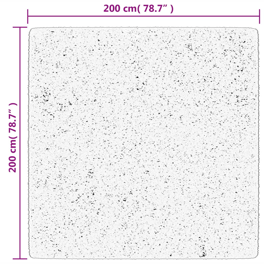 Golvmatta antracit Ryamatta PAMPLONA lång lugg modern 200x200 cm