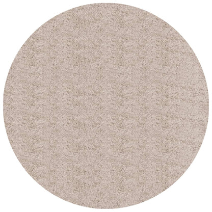 Golvmatta långluggad modern beige Ø 80 cm