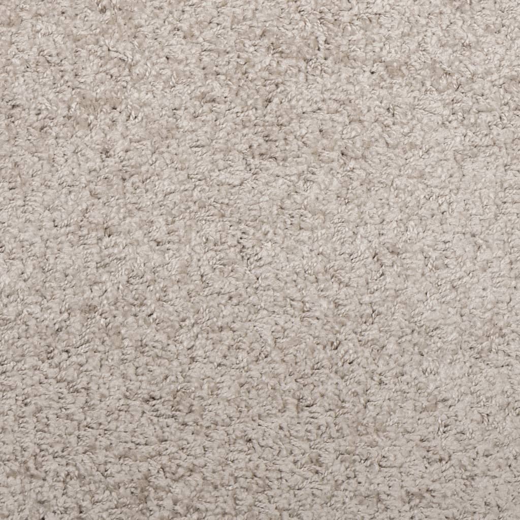 Golvmatta långluggad modern beige Ø 80 cm