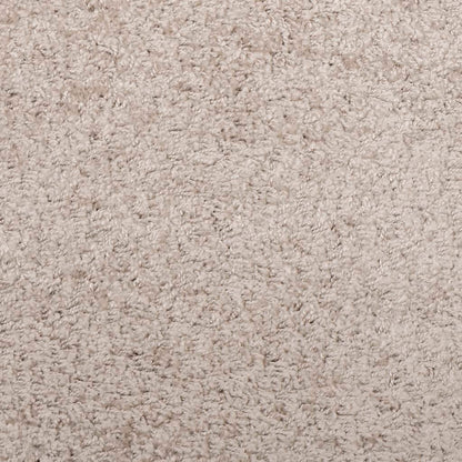 Golvmatta långluggad modern beige Ø 80 cm